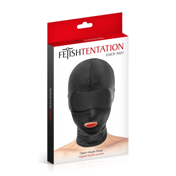 Cagoule BDSM bouche ouverte - Fetish Tentation - Oralove