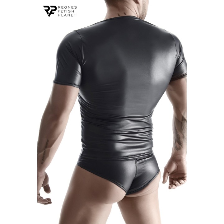 T-shirt wetlook noir - Regnes - Oralove
