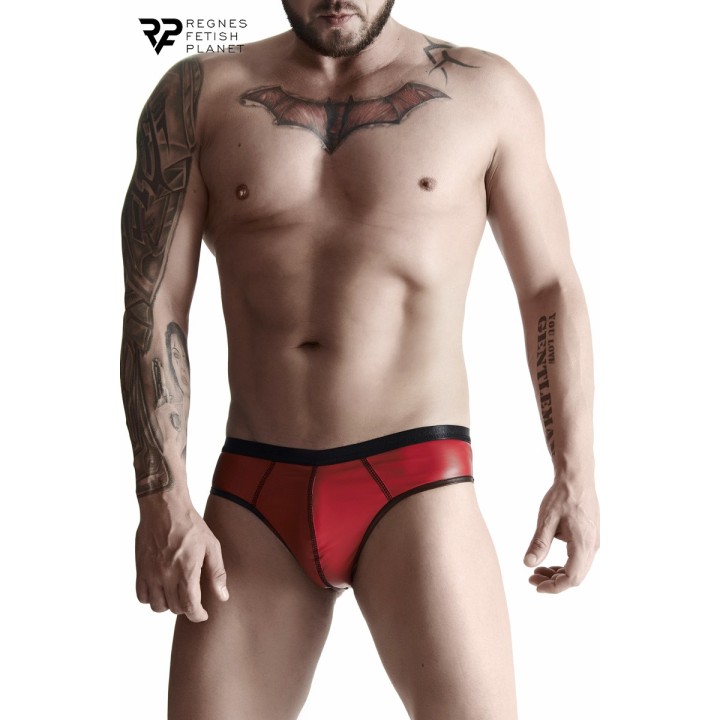 Slip rouge wetlook - Regnes - Oralove