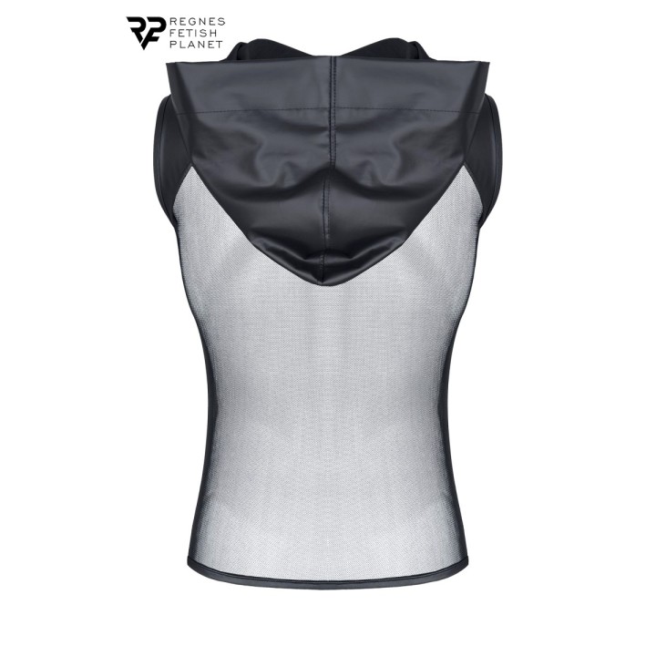 T-shirt à capuche wetlook et mesh - Regnes - Oralove