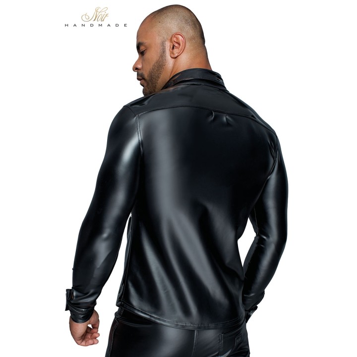 Chemise wetlook et vinyle H064 - Oralove