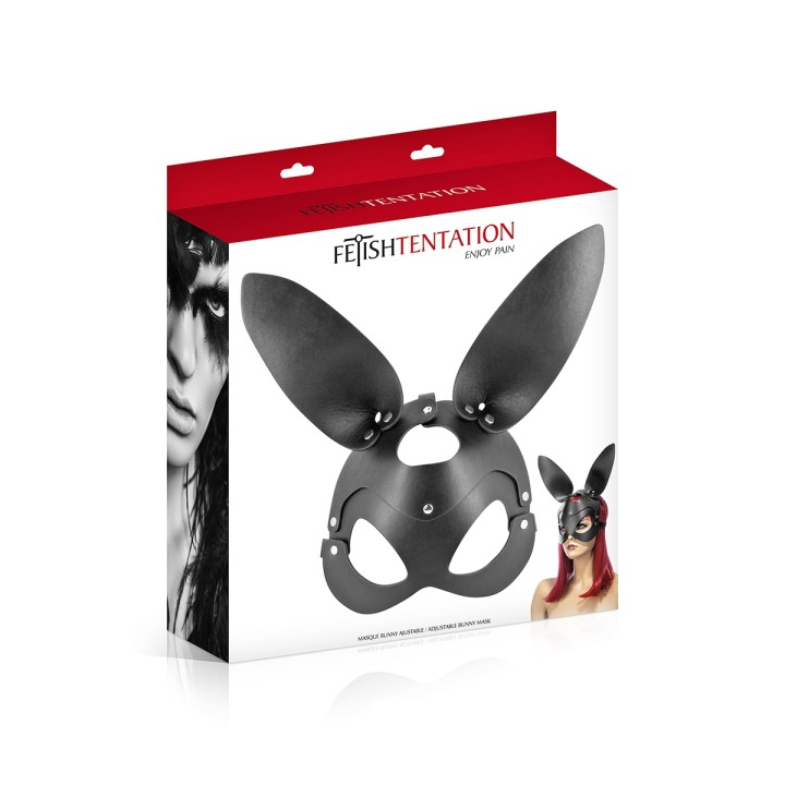 Masque bunny simili cuir réglable - Fetish Tentation - Oralove