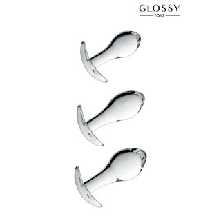Set 3 plugs anal en verre Glossy Toys n° 17 - Oralove