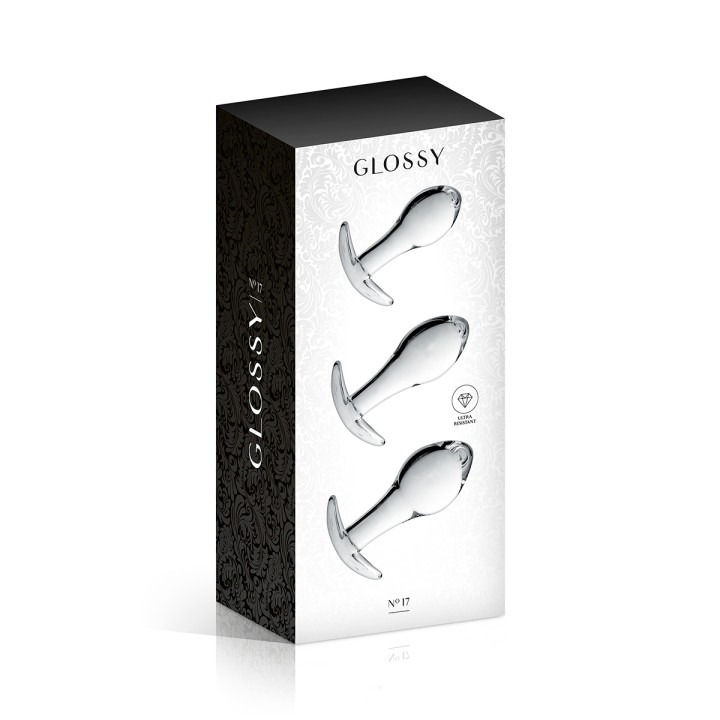 Set 3 plugs anal en verre Glossy Toys n° 17 - Oralove