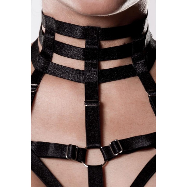 Set sexy fetish harnais et voile - Grey Velvet - Oralove