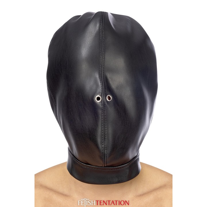 Cagoule BDSM fermée simili cuir - Fetish Tentation - Oralove
