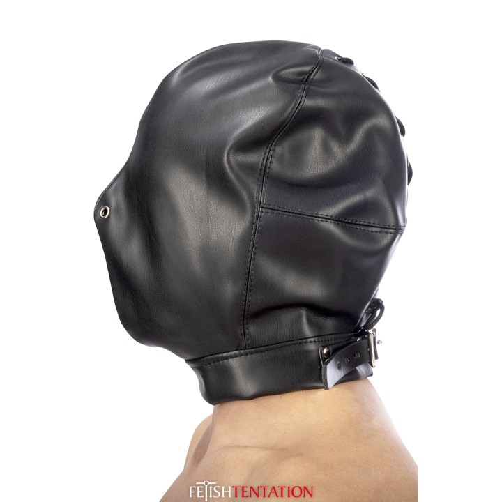 Cagoule BDSM fermée simili cuir - Fetish Tentation - Oralove