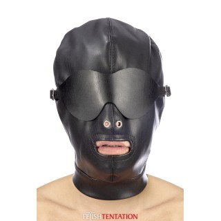 Cagoule simili cuir avec bandeau amovible - Fetish Tentation - Oralove