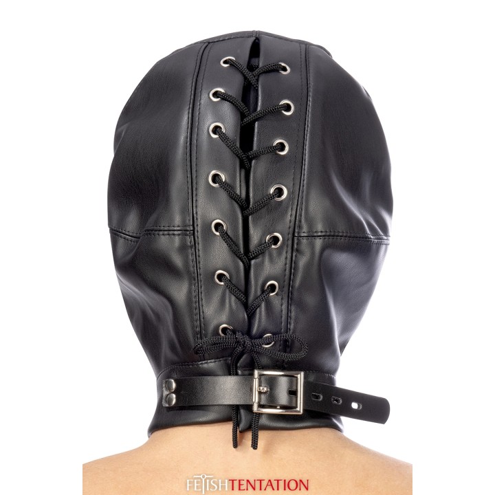 Cagoule simili cuir avec bandeau amovible - Fetish Tentation - Oralove