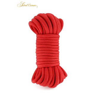 Corde de bondage rouge 10m - Sweet Caress - Oralove