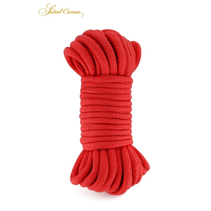 Corde de bondage rouge 10m - Sweet Caress - Oralove