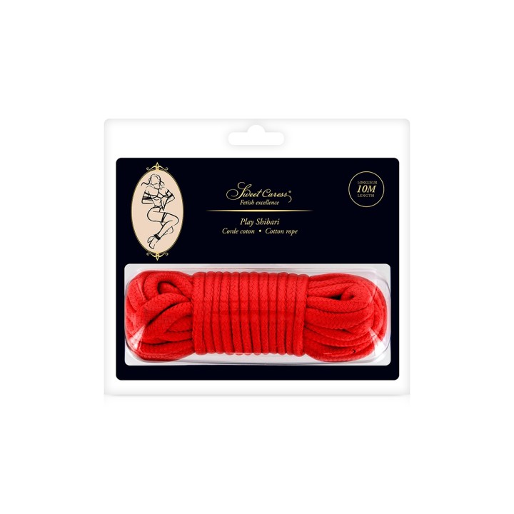 Corde de bondage rouge 10m - Sweet Caress - Oralove