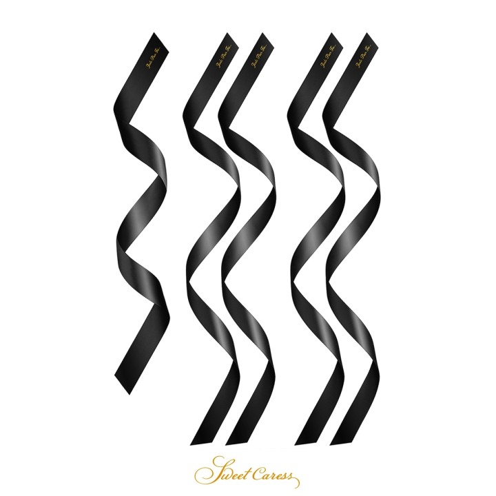 5 liens satin noir - Sweet Caress - Oralove