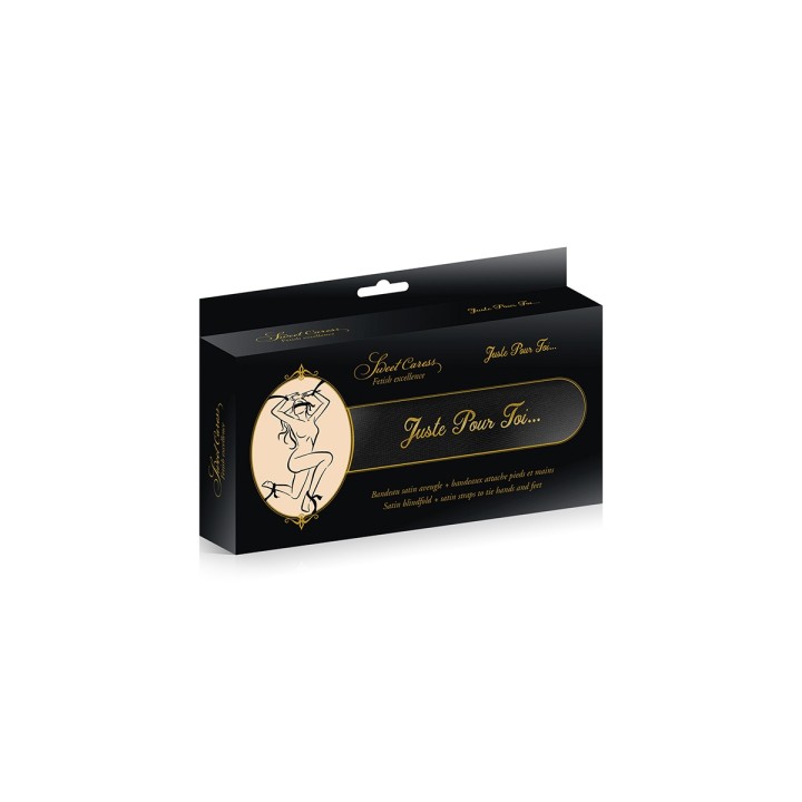 5 liens satin noir - Sweet Caress - Oralove