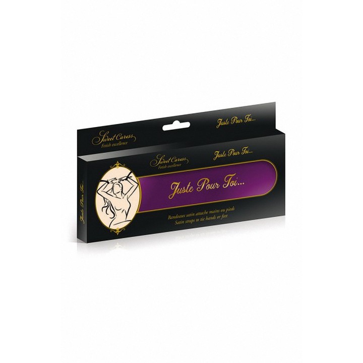 2 liens BDSM satin pourpre - Sweet Caress - Oralove