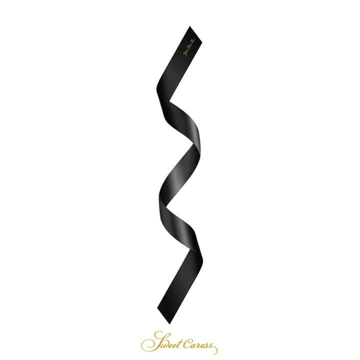 Bandeau BDSM satin noir - Sweet Caress - Oralove