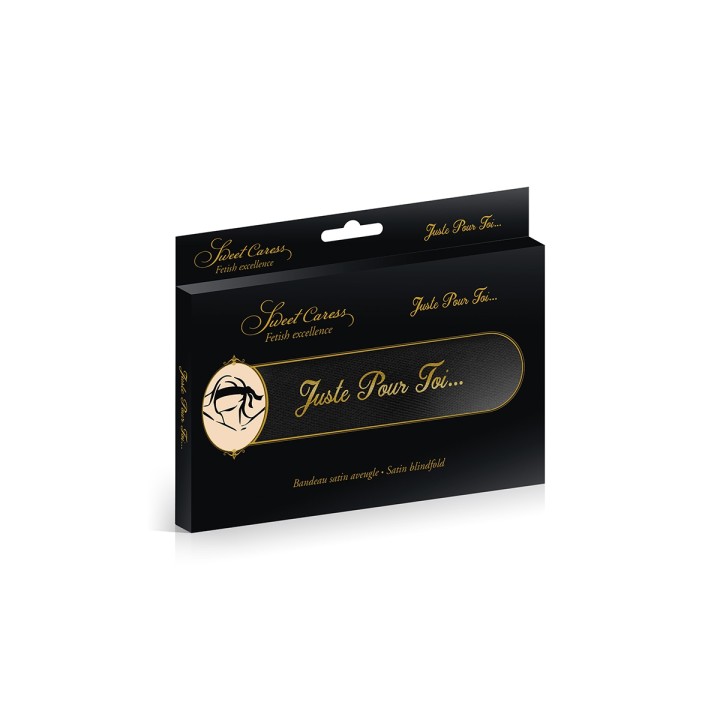 Bandeau BDSM satin noir - Sweet Caress - Oralove