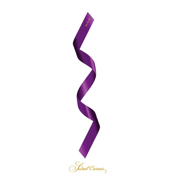 Bandeau BDSM satin pourpre - Sweet Caress - Oralove