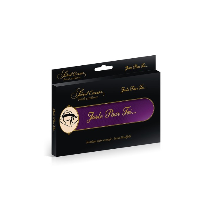 Bandeau BDSM satin pourpre - Sweet Caress - Oralove