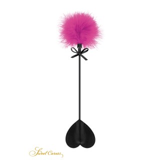 Tapette coeur avec pompon fuchsia - Sweet Caress - Oralove