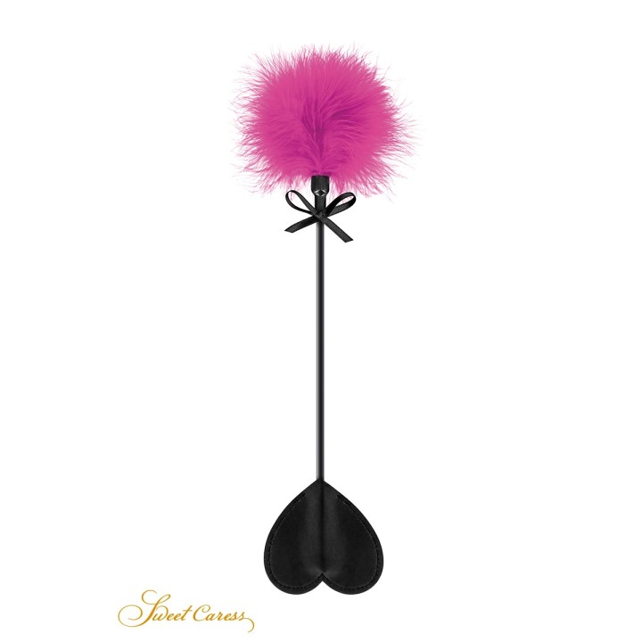 Tapette coeur avec pompon fuchsia - Sweet Caress - Oralove