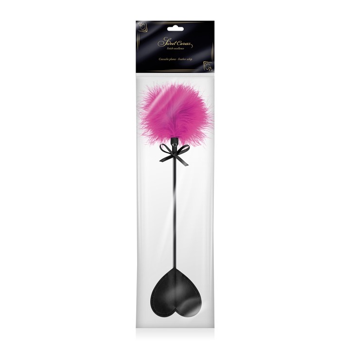 Tapette coeur avec pompon fuchsia - Sweet Caress - Oralove