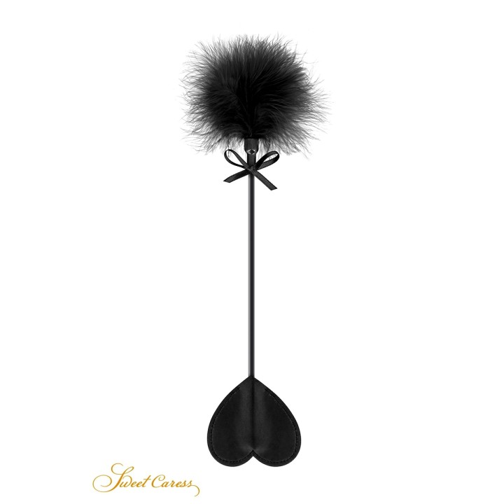 Tapette coeur avec pompon noir - Sweet Caress - Oralove
