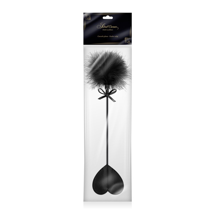 Tapette coeur avec pompon noir - Sweet Caress - Oralove