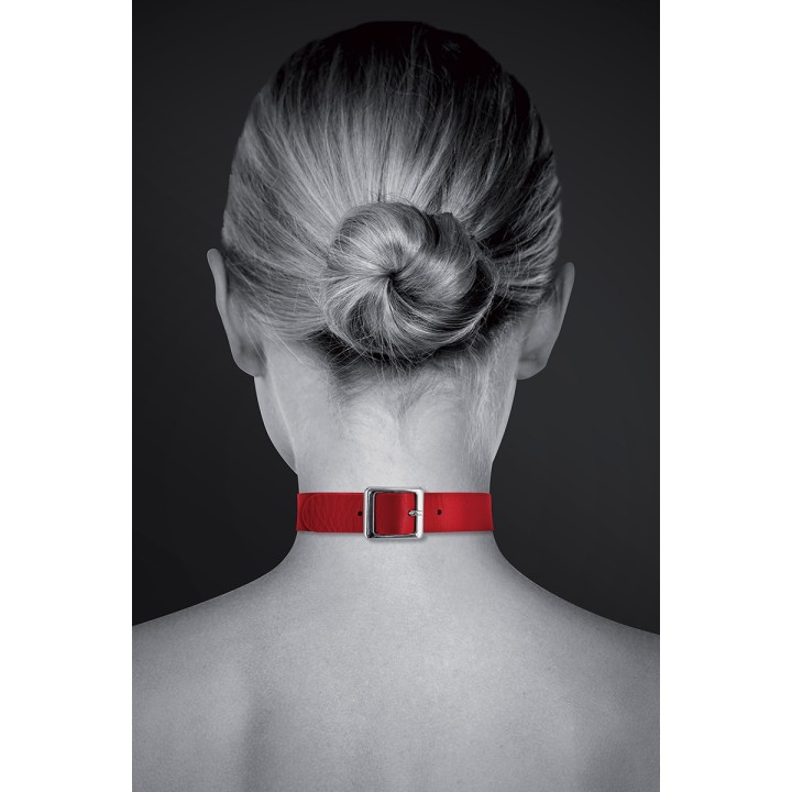 Collier Fetish rouge avec anneau - Bijoux Pour Toi - Oralove