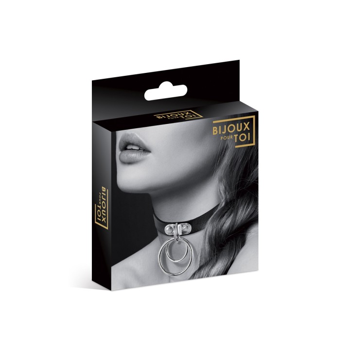 Collier Fetish avec double anneau - Bijoux pour Toi - Oralove