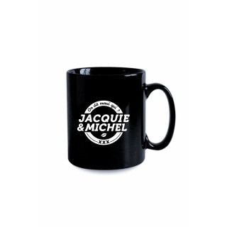 Mug noir J&M - logo rond - Oralove