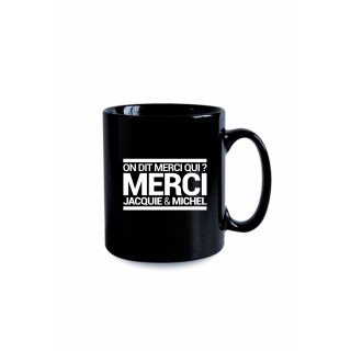 Mug noir J&M - On dit merci qui ? - Oralove