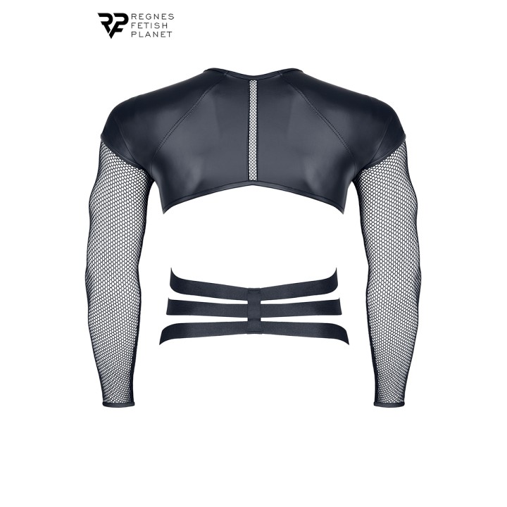 T-shirt harnais wetlook et maille - Regnes - Oralove