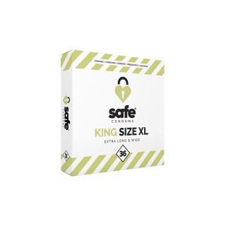 36 préservatifs Safe King Size XL - Oralove