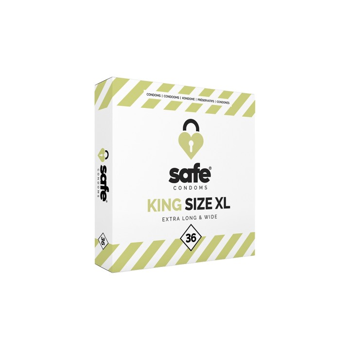 36 préservatifs Safe King Size XL - Oralove
