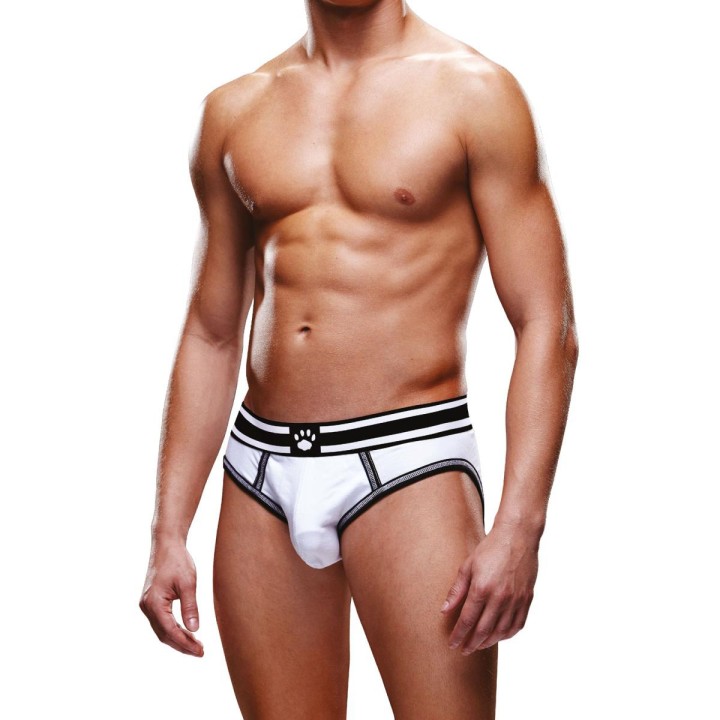 Slip ouvert blanc et noir - Prowler - Oralove