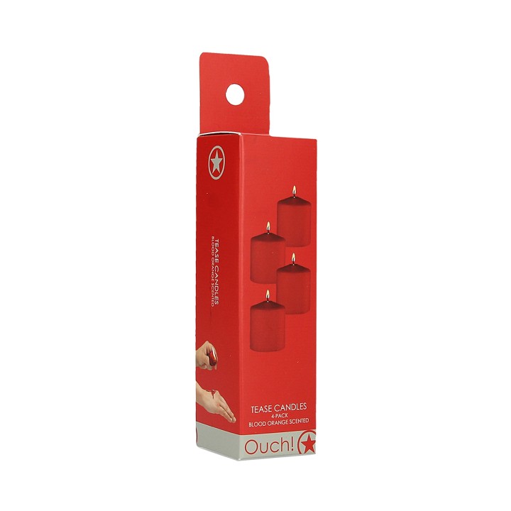 4 bougies SM rouges parfumées - Ouch! - Oralove