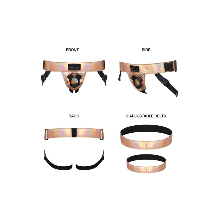 Harnais Curious holographique rose gold - Strap On Me - Oralove
