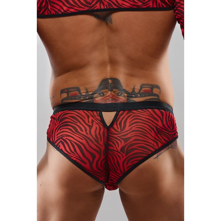 Slip type brésilien zébré rouge et noir - Regnes - Oralove