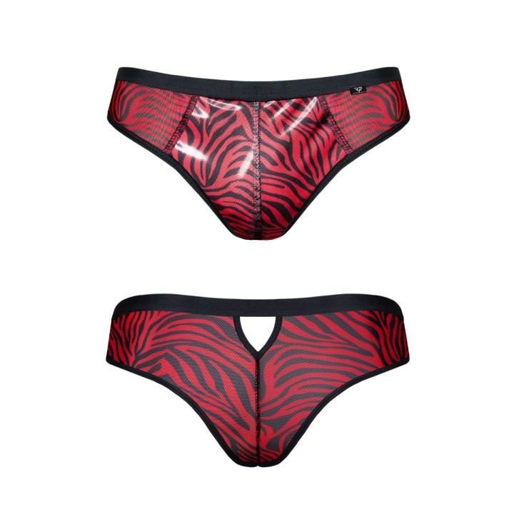Slip type brésilien zébré rouge et noir - Regnes - Oralove