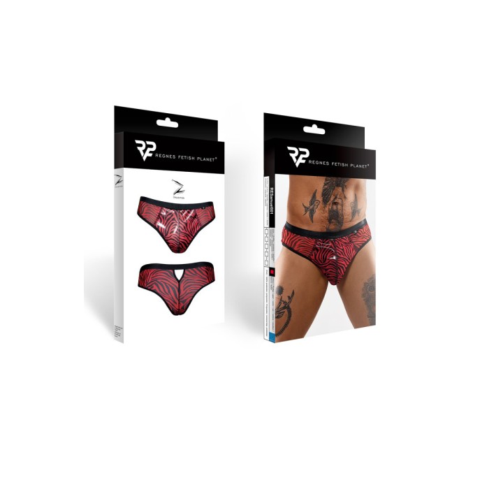 Slip type brésilien zébré rouge et noir - Regnes - Oralove