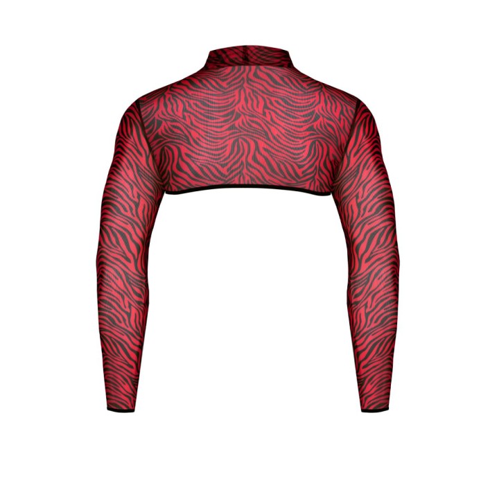Crop top tulle zébré rouge et noir - Regnes - Oralove