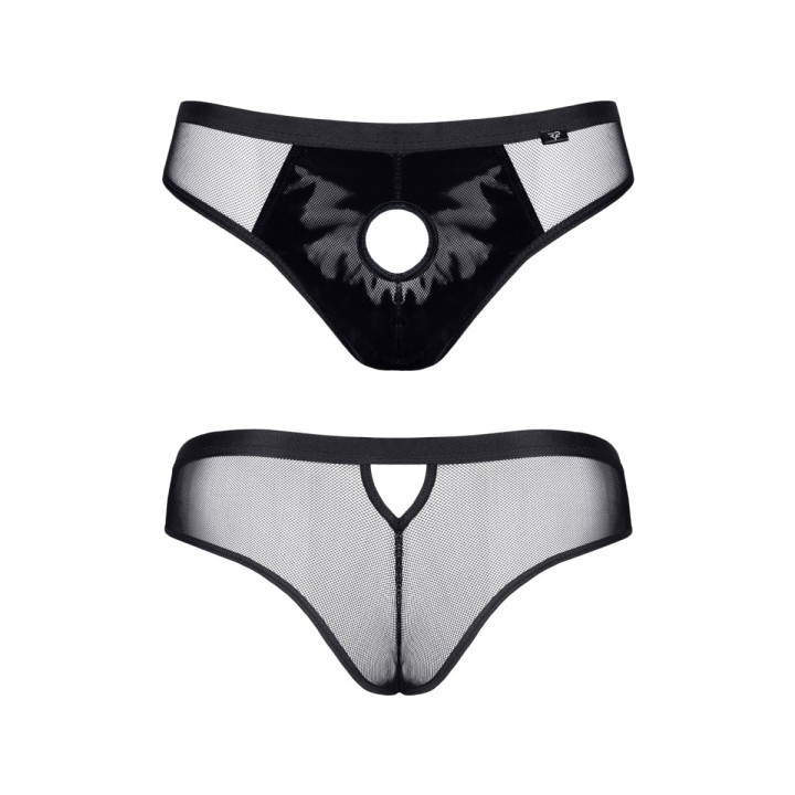 Slip type brésilien noir ouvert - Regnes - Oralove