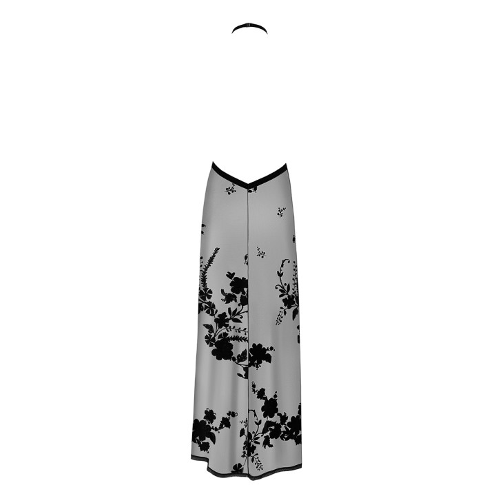 Robe longue dos nu Divinity F312 tulle floqué - Oralove