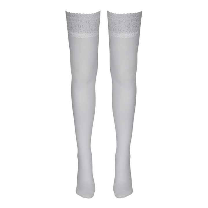 Bas autofixants blanc - Cotelli Legwear - Oralove