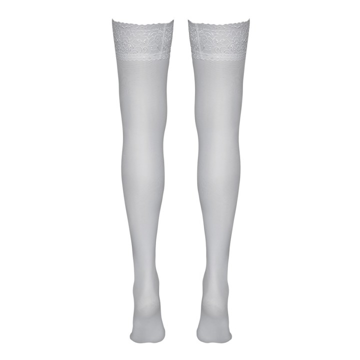 Bas autofixants blanc - Cotelli Legwear - Oralove