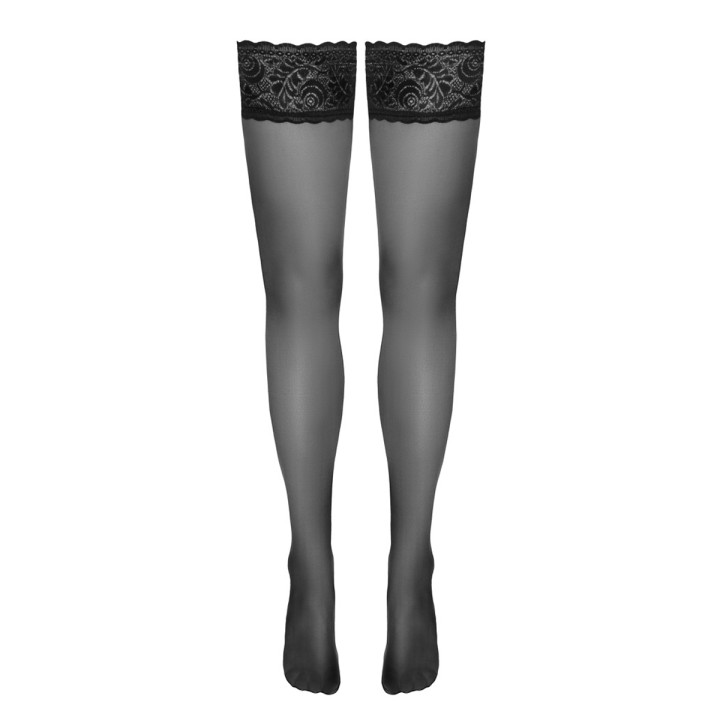 Bas autofixants noir Hold up - Cotelli Legwear - Oralove