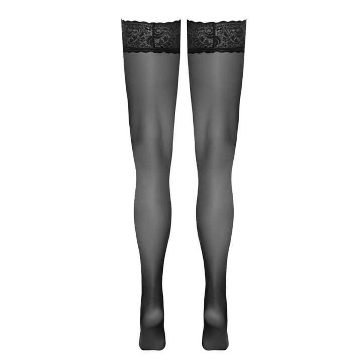 Bas autofixants noir Hold up - Cotelli Legwear - Oralove