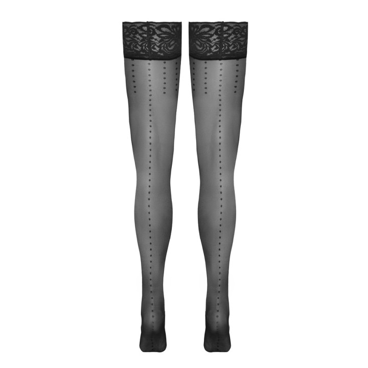 Bas autofixants noir Hold up 2 - Cotelli Legwear - Oralove