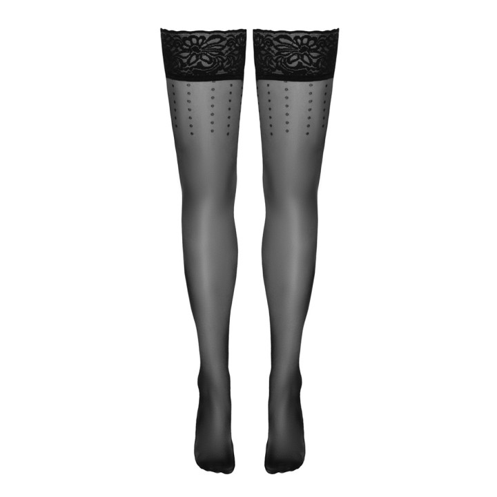 Bas autofixants noir Hold up 2 - Cotelli Legwear - Oralove